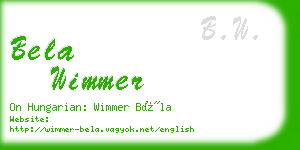 bela wimmer business card